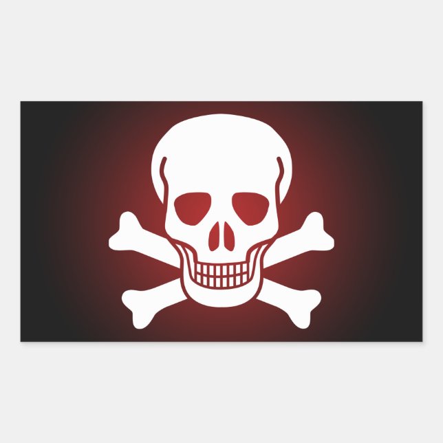 skull 02 rectangular sticker (Front)