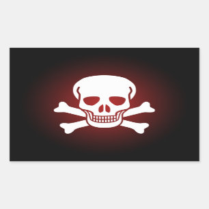 skull 02 rectangular sticker