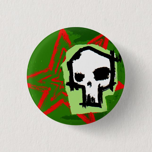 Skull 11 3 cm round badge (Front)