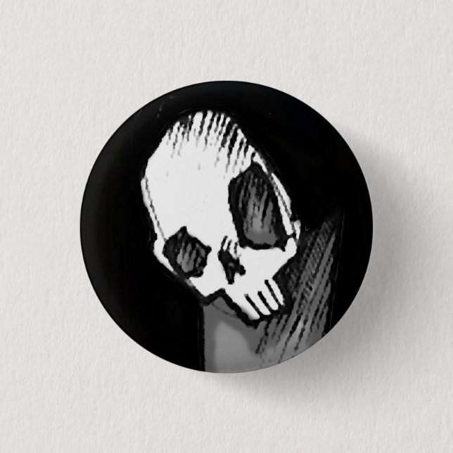 Skull 14 3 cm round badge (Front)