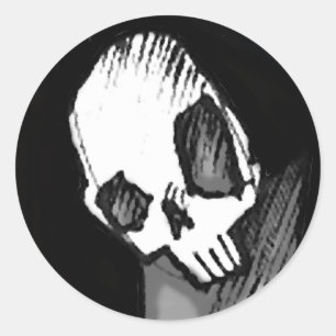 Skull 14 classic round sticker