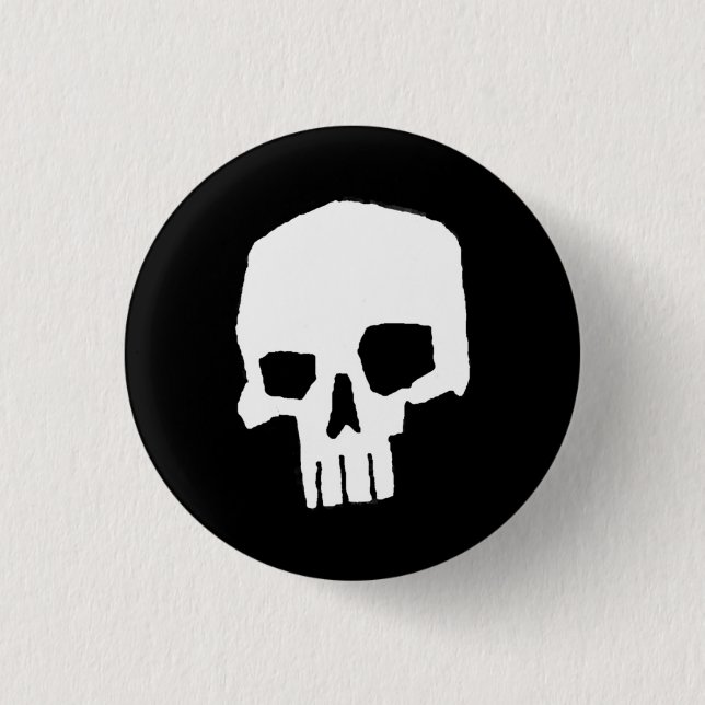 Skull 20 3 cm round badge (Front)