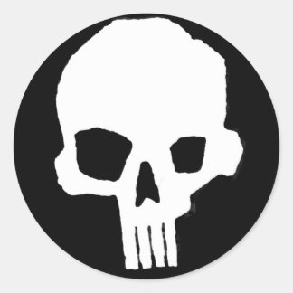 Skull 21 classic round sticker