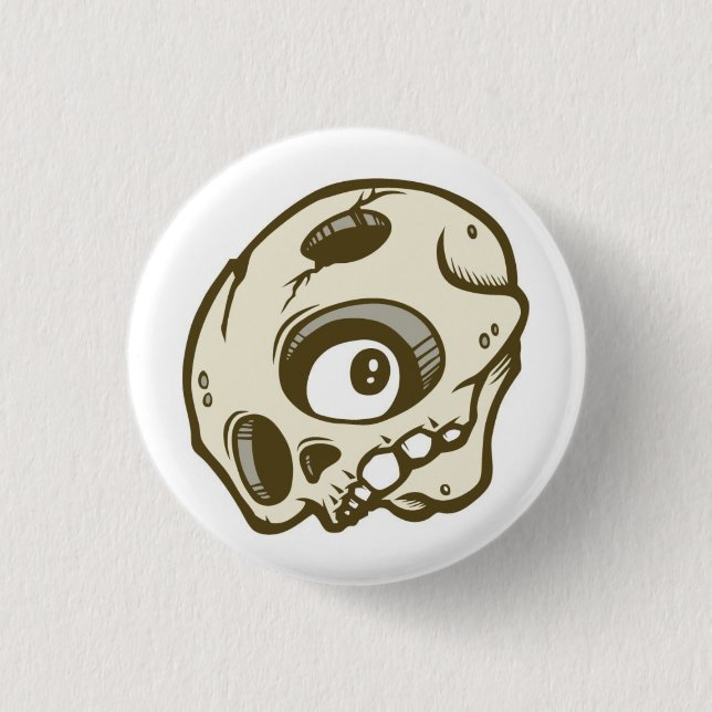 Skull 3 Cm Round Badge (Front)