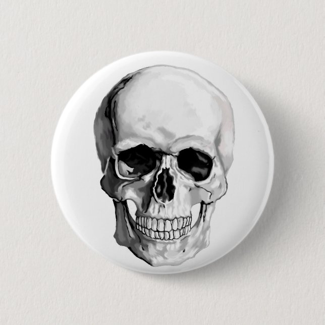 Skull 6 Cm Round Badge (Front)