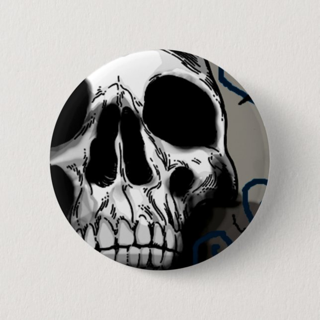 Skull 6 Cm Round Badge (Front)