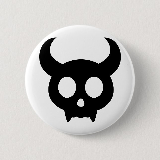 Skull 6 Cm Round Badge (Front)