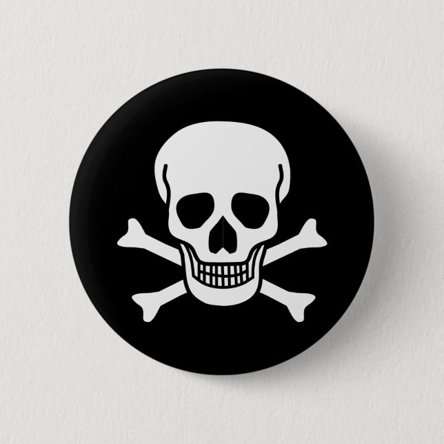 Skull 6 Cm Round Badge (Front)