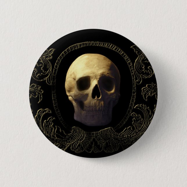 Skull 6 Cm Round Badge (Front)