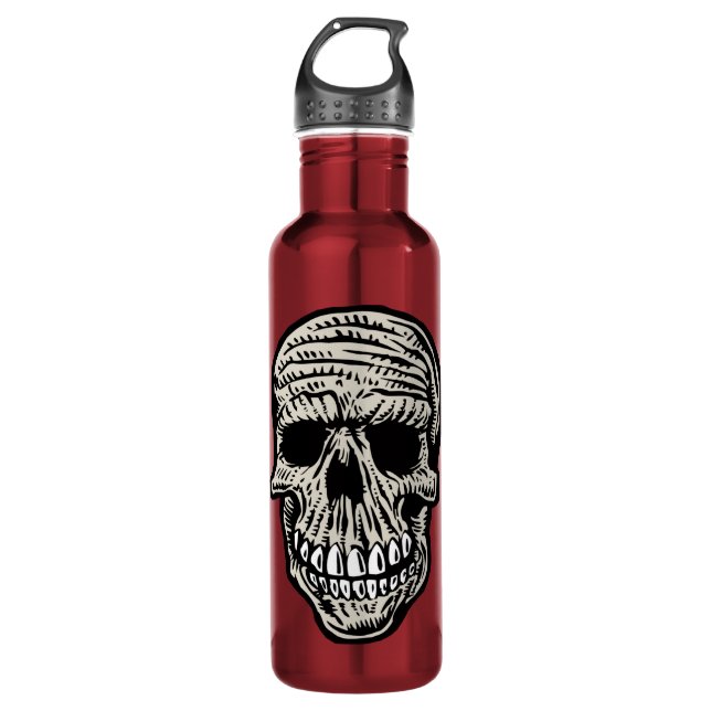 skull 710 ml water bottle (Front)