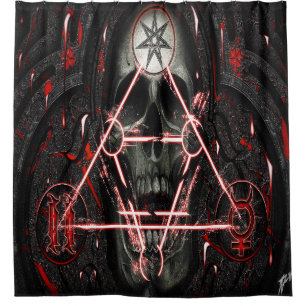 skull 888 shower curtain