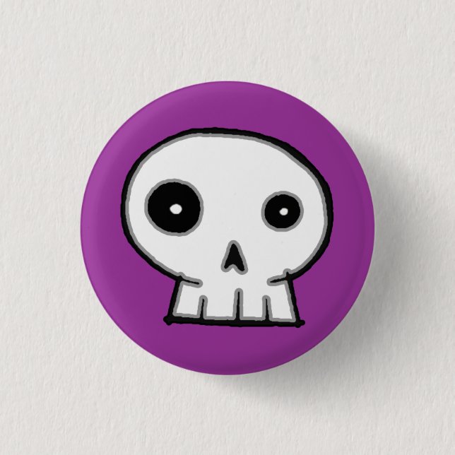 Skull 9-Purple 3 Cm Round Badge (Front)