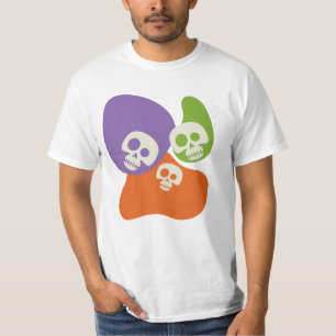 Skull & Abstract Blob Shape Spooky Halloween Men's T-Shirt
