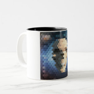 Skull abstract pattern Two-Tone coffee mug
