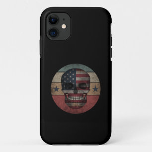 SKULL AMERICAN FLAG PATRIOTIC GIFT Case-Mate iPhone CASE