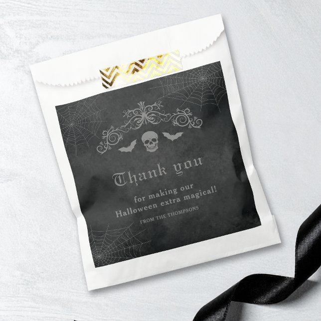 Skull And Bats Eerie Gothic Halloween Thank You Favour Bags (Creator Uploaded)