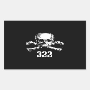 Skull and Bones 322 Rectangular Sticker