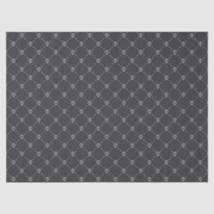 Skull and Bones Grey Black Halloween Pattern Tissue Paper