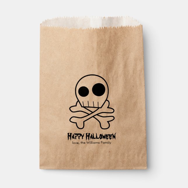 Skull and Bones Halloween Party Favour Bags (Front)