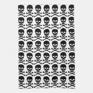 skull and bones kitchen towel