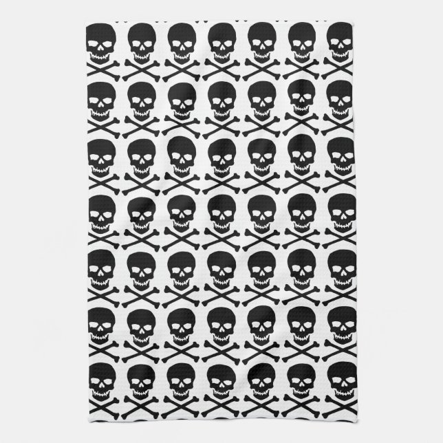 skull and bones kitchen towel (Vertical)