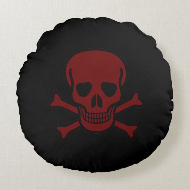 Skull and Bones Round Cushion (Front)