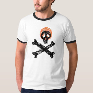 skull and bones spooky pirate t-shirt design