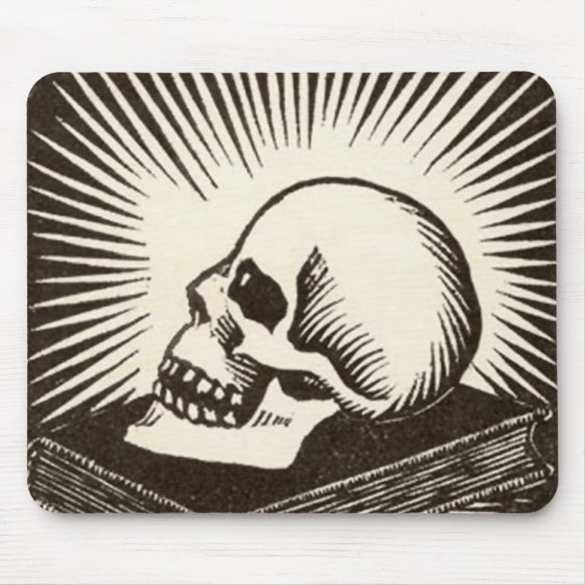 Skull and Book Mouse Pad (Front)