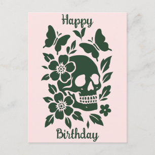 Skull and Butterflies Postcard