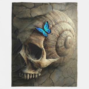 Skull and Butterfly Fleece Blanket