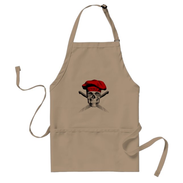 Skull and Chef Knives: Red Hat Standard Apron (Front)