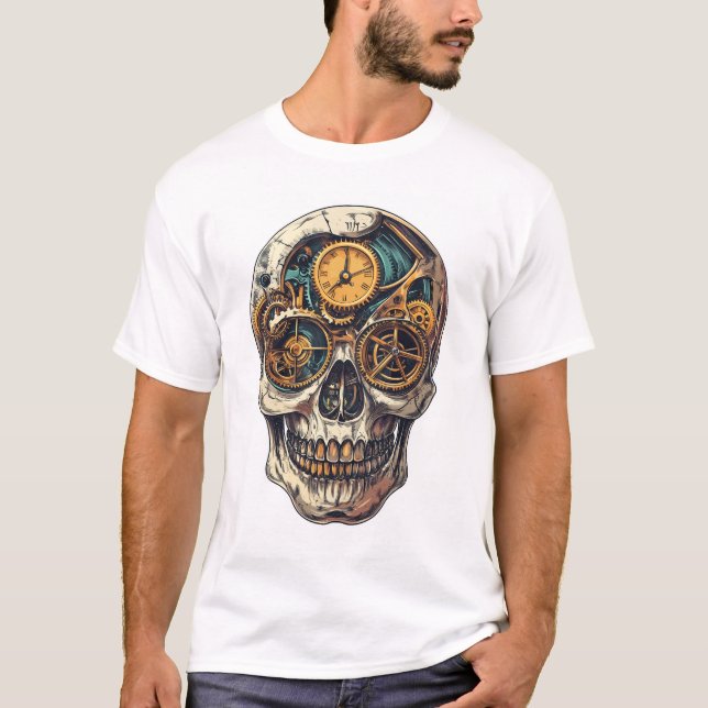 Skull and Clock Timekeeper T-Shirt (Front)