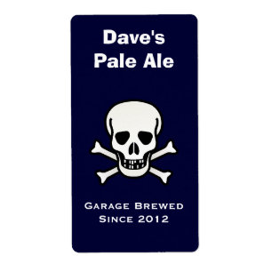 Skull and Cross Bones Mini Beer Label
