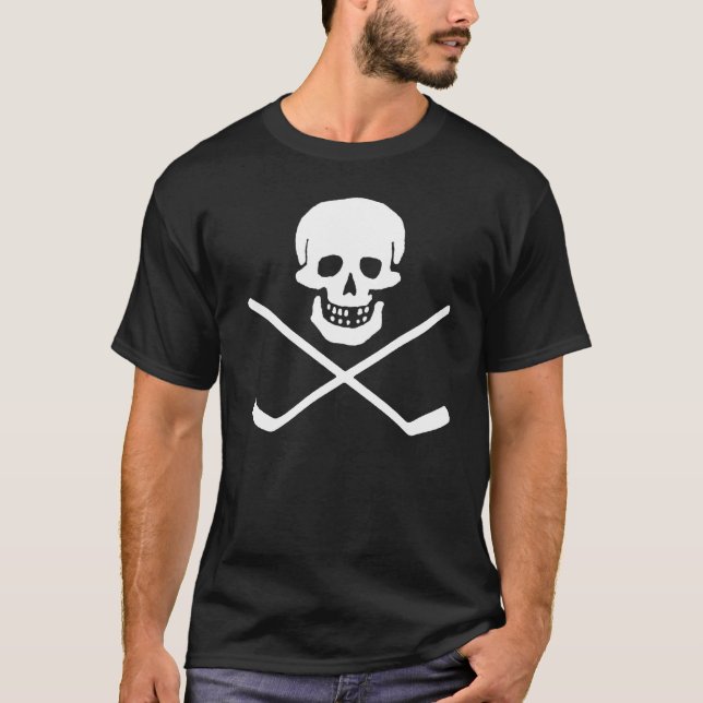 Skull and Cross Sticks Dark T-Shirt (Front)