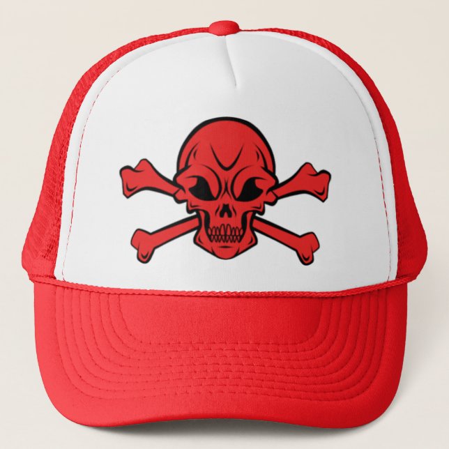 skull and crossbone trucker hat (Front)