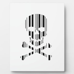 SKULL AND CROSSBONES BAR CODE Poison Barcode Plaque