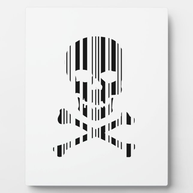 SKULL AND CROSSBONES BAR CODE Poison Barcode Plaque (Front)