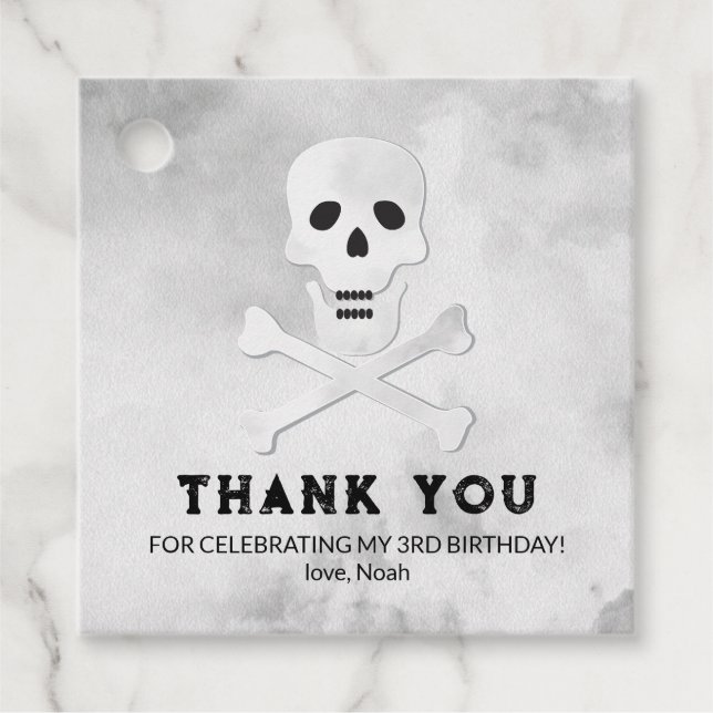 Skull and Crossbones Birthday Gift Tag (Front)
