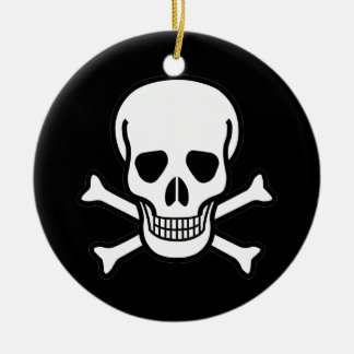 Skull and Crossbones Ceramic Tree Decoration