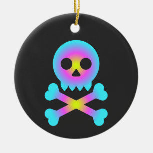 Skull and Crossbones Ceramic Tree Decoration
