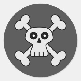 Skull and Crossbones Classic Round Sticker