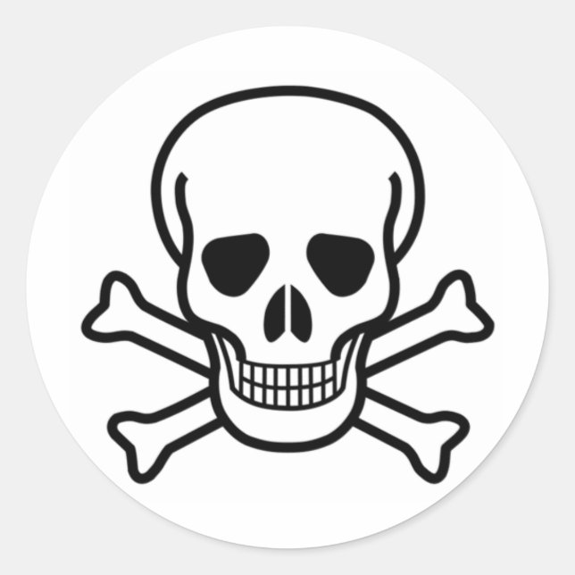 skull and crossbones classic round sticker (Front)