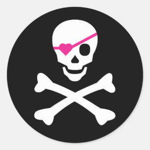 Skull and Crossbones Classic Round Sticker