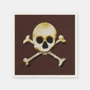 Skull And Crossbones Creepy Halloween Party Napkin