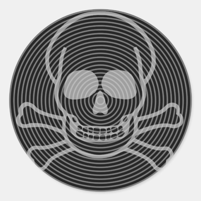 Skull and Crossbones Emblem Classic Round Sticker (Front)