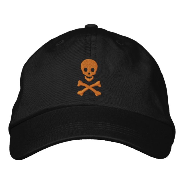 Skull and Crossbones Embroidered Hat (Front)