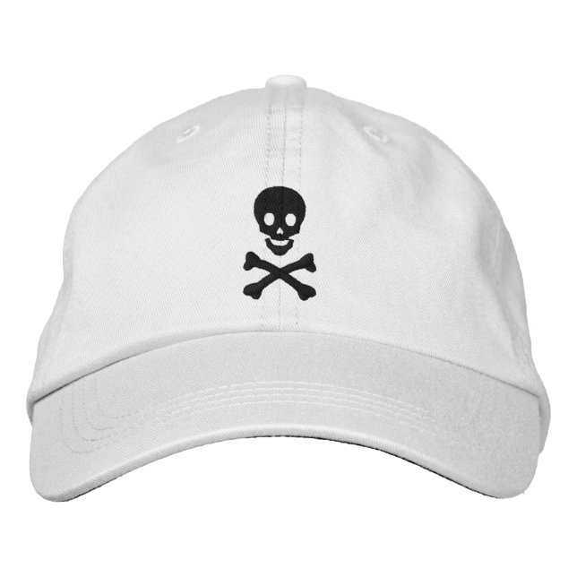 Skull and Crossbones Embroidered Hat (Front)