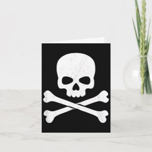 Skull and crossbones ghost pirate jolly roger card