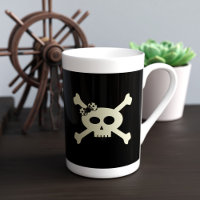 Skull and Crossbones Girl Pirate Bone China Mug