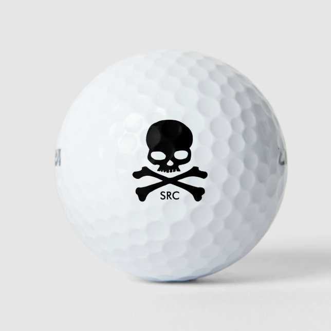 Skull and Crossbones Golf Balls Personalised (Front)